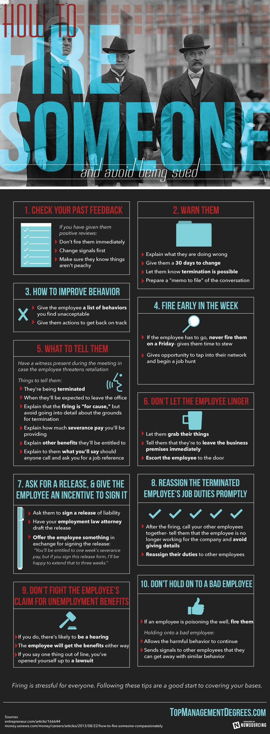 How To Fire Someone Without Getting Sued Infographic 